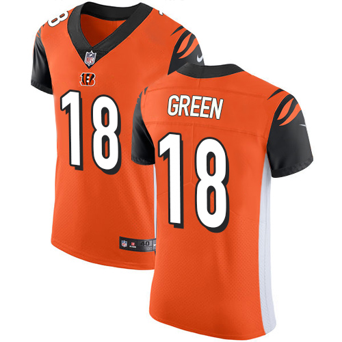Nike Bengals #18 A.J. Green Orange Alternate Men's Stitched NFL Vapor Untouchable Elite Jersey